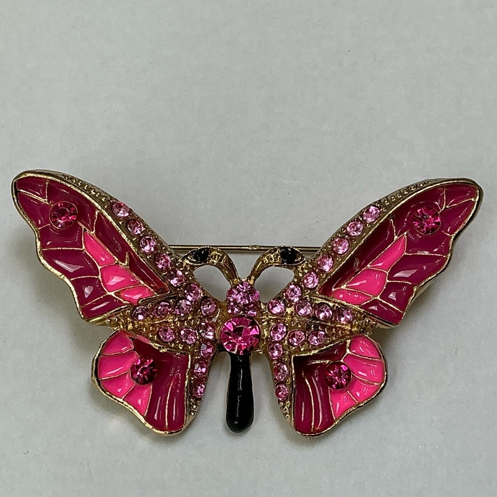 Pink Butterfly Brooch - Picture 2 of 5
